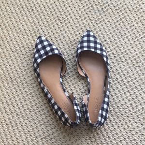J. Crew Black Gingham Flats